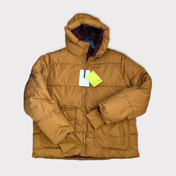 Men’s Brown Short Puffer Hoodie Jacket S NWT - All in Motion - Picture 6 of 12